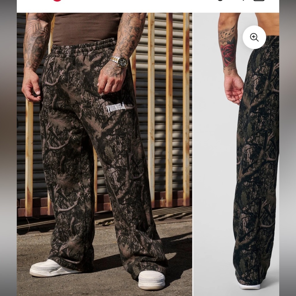 YoungLA tree camo baggy sweats men’s size small 
Dark tree camo color